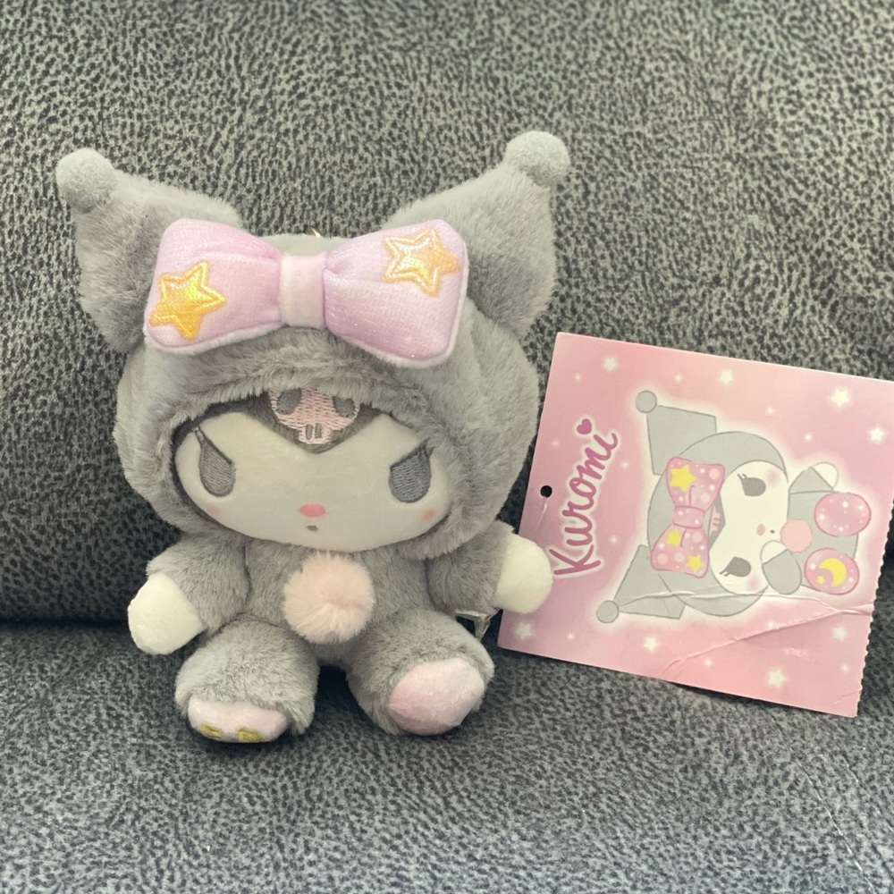 Kuromi in Pajama Plush Keychain (5.5”)